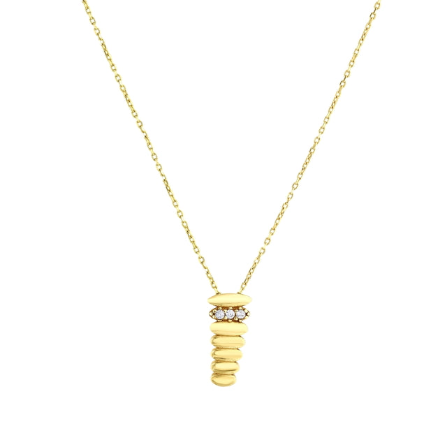 14ct Stone Set Design Ribat Gold Necklace