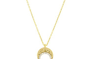 14ct Stone Set Design Moon Gold Necklace