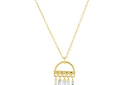 14ct Baguette Stone Set Design Gold Necklace