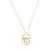 14ct Baguette Stone Set Design Gold Necklace