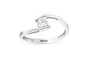 14ct Solitaire Design White Gold Ring