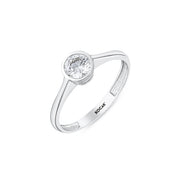 14ct Solitaire Design White Gold Ring