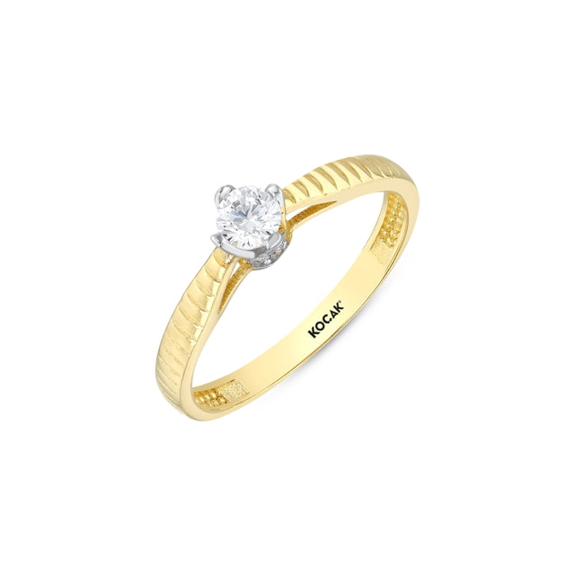 14ct Design Solitaire Gold Ring