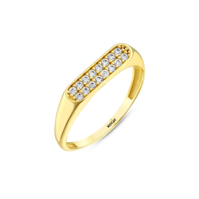 14ct Stone Set Design Gold Ring