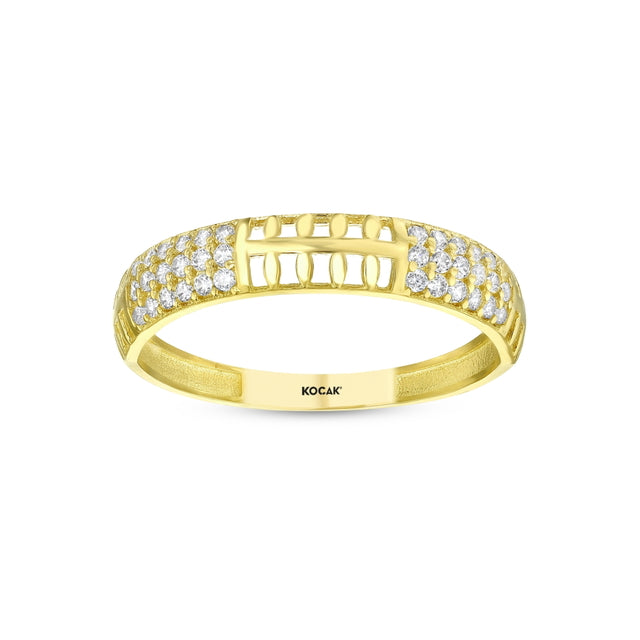 14ct Stone Set Design Gold Ring