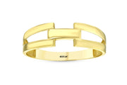 14ct Ribbed Design Gold Ring