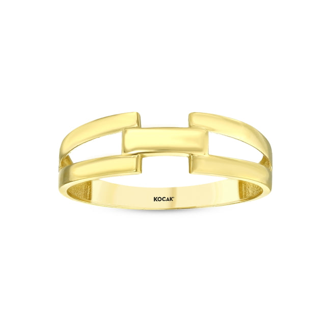 14ct Ribbed Design Gold Ring
