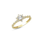 Load image into Gallery viewer, Lotus Stone Set Solitaire Yellow Gold Ring
