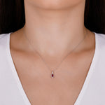Load image into Gallery viewer, 0.31 Karat Ruby Stone Set Diamond Necklace