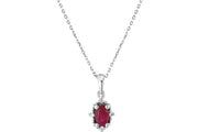 0.31 Karat Ruby Stone Set Diamond Necklace