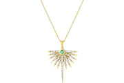 0.41 Karat Emerald Stone Set Diamond Necklace