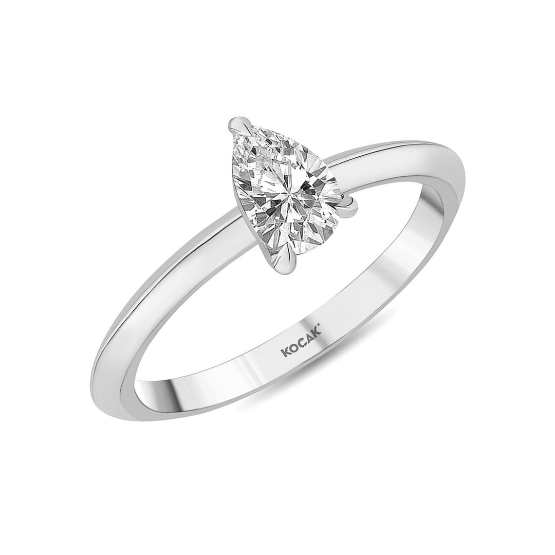 0.50 Karat GH SI Pear Cut Diamond Ring