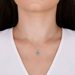 Load image into Gallery viewer, 0.33 Karat Emerald Stone Set Diamond Necklace