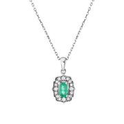 0.33 Karat Emerald Stone Set Diamond Necklace