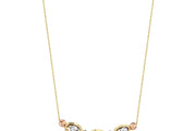 14ct Tri-Colour Design Sparkling Gold Necklace