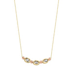 Load image into Gallery viewer, 14ct Tri-Colour Design Sparkling Gold Necklace