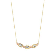 14ct Tri-Colour Design Sparkling Gold Necklace