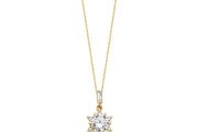 14ct Lotus Stone Set Gold Necklace