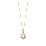 Load image into Gallery viewer, 14ct Lotus Stone Set Gold Necklace