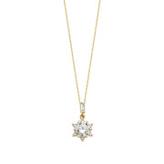 14ct Lotus Stone Set Gold Necklace