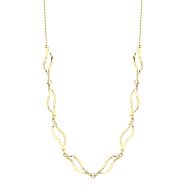 14ct Curved Design Gold Necklace
