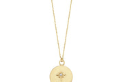 14ct North Star Design Stone Set Gold Necklace
