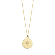 14ct North Star Design Stone Set Gold Necklace