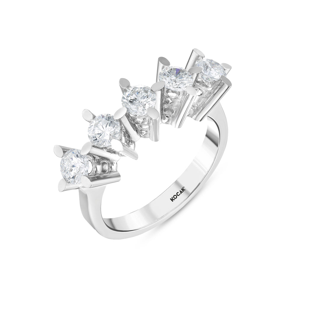 1.23 Karat FG SI Diamond Five Stone Ring
