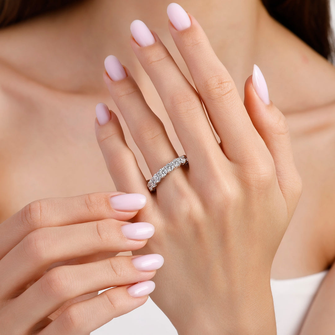 3.79 Karat FG SI Full Eternity Diamond Ring