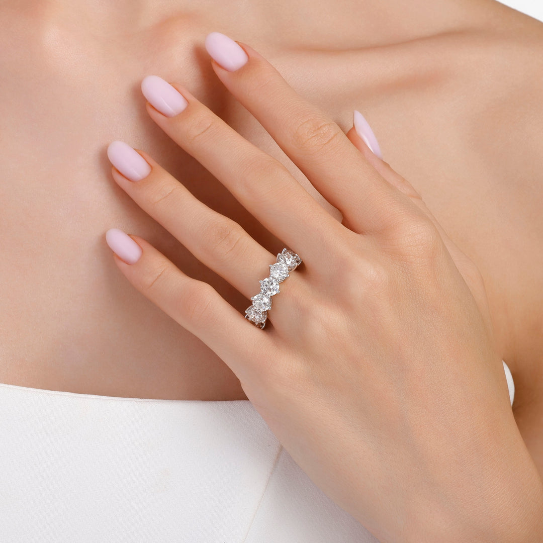 8.06 Karat GH SI Full Eternity Diamond Ring