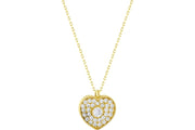 14ct Stone Set Design Heart Gold Necklace