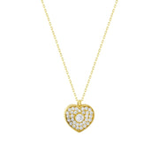 14ct Stone Set Design Heart Gold Necklace
