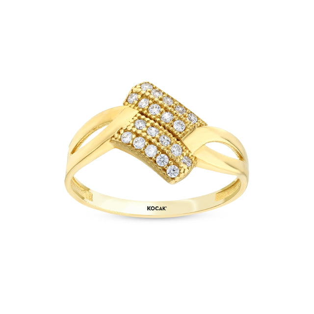 14ct Stone Set Design Gold Ring