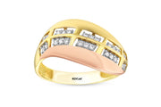 14ct Two-Tone Stone Set Design Gold Ring