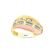 14ct Two-Tone Stone Set Design Gold Ring