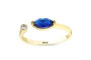 14ct Multicolour Stone Set Design Eye Gold Ring