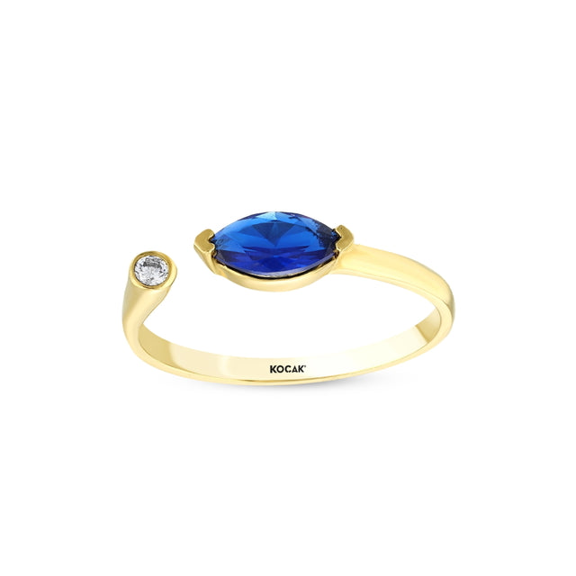 14ct Multicolour Stone Set Design Eye Gold Ring
