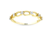 14ct Stone Set Belt Design Gold Ring