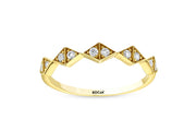 14ct Stone Set Design Navetta Gold Ring