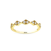 14ct Stone Set Design Navetta Gold Ring