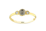 14ct Stone Set Design Full Moon Gold Ring