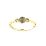 Load image into Gallery viewer, 14ct Stone Set Design Full Moon Gold Ring