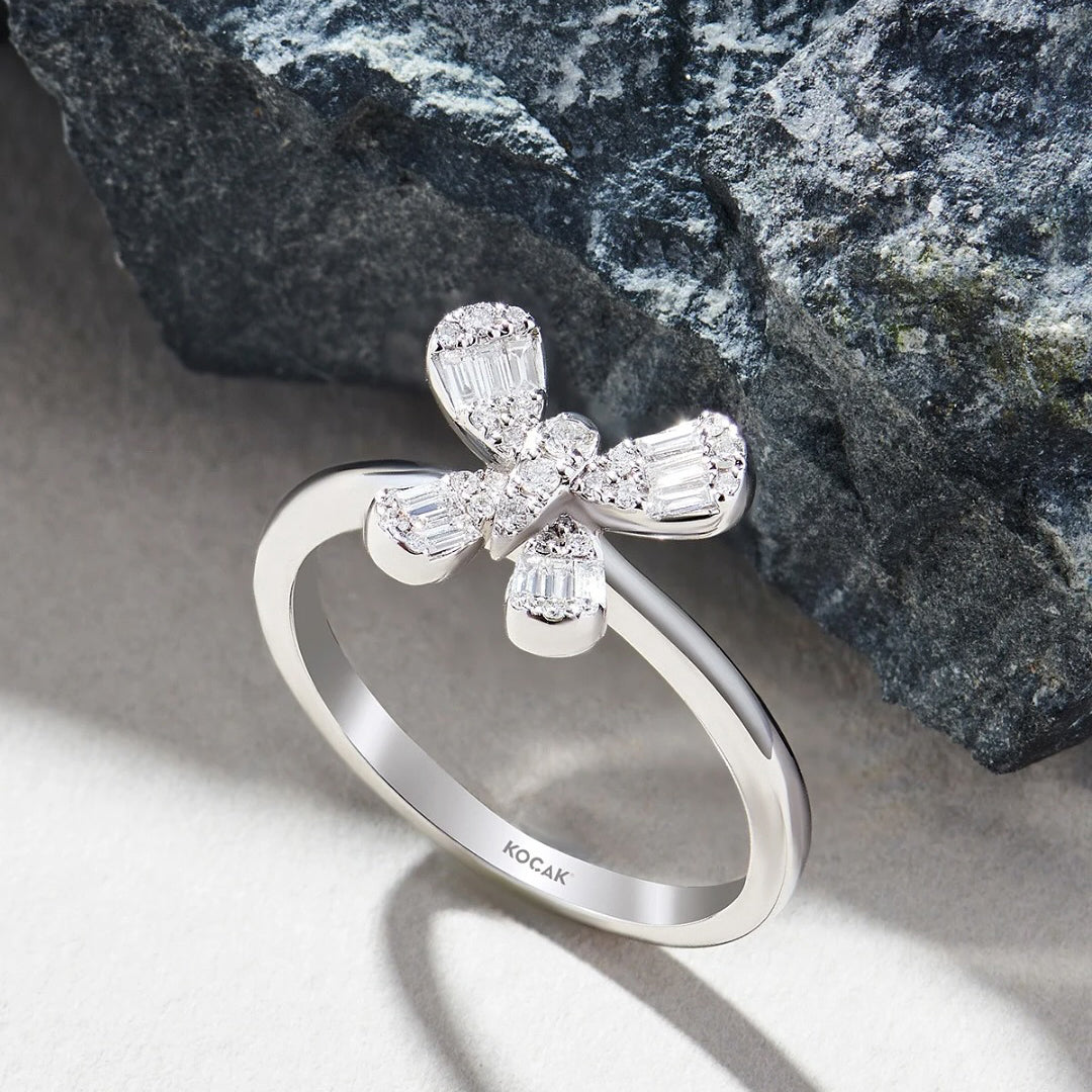 0.26 Karat Baguette Stone Set Diamond Ring