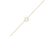 14ct Stone Set Star Design Gold Bracelet