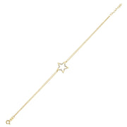 14ct Stone Set Star Design Gold Bracelet