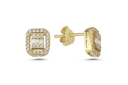 Yellow Gold Baguette Earrings