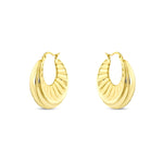 Load image into Gallery viewer, 14ct Rizz Design Hoop Gold Earrings