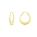 Load image into Gallery viewer, 14ct Orbit Design Hoop Gold Earrings