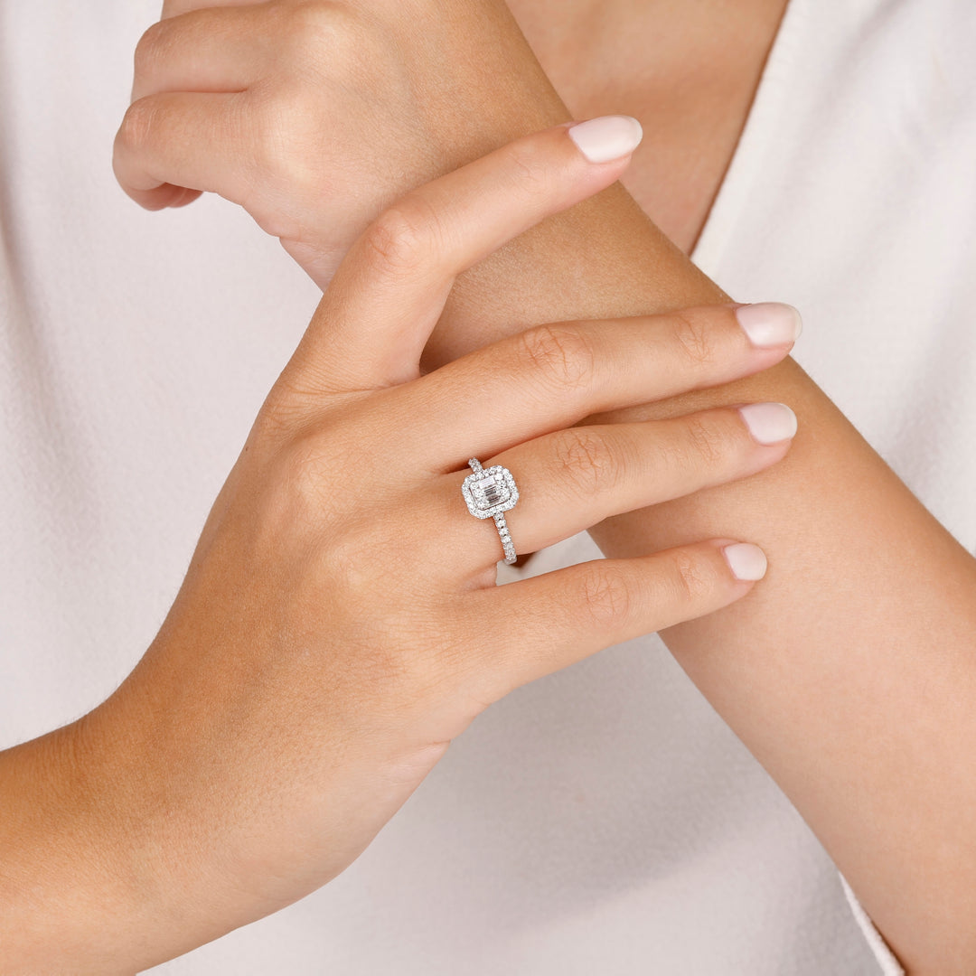 0.43 Karat FG SI Diamond Baguette Ring