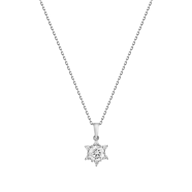 White Gold Lotus Necklace